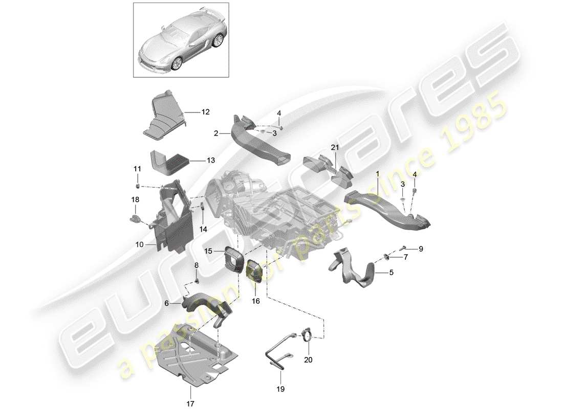 porsche 2016 air duct part diagram