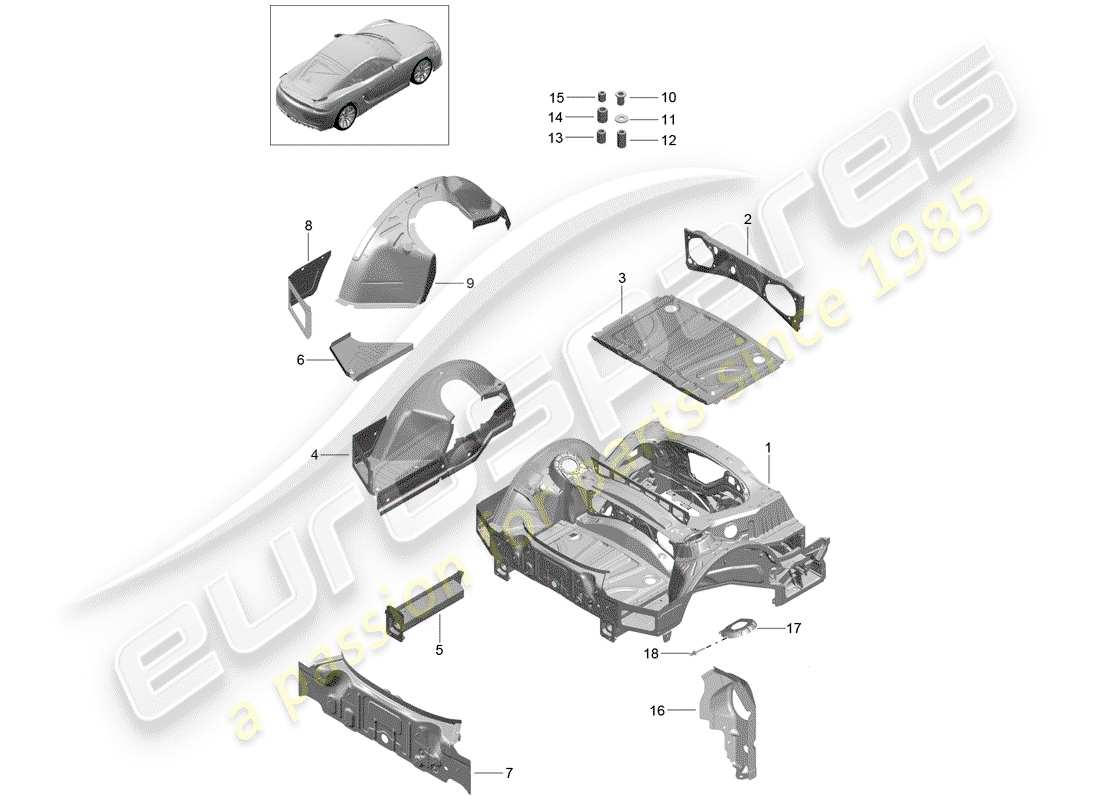 porsche 2016 rear end part diagram