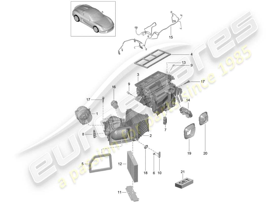 porsche 2016 air conditioner part diagram