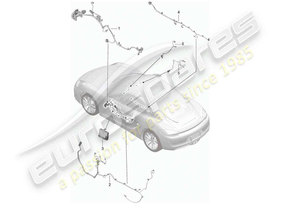 porsche cayman 981 (2014) wiring harnesses parts diagram