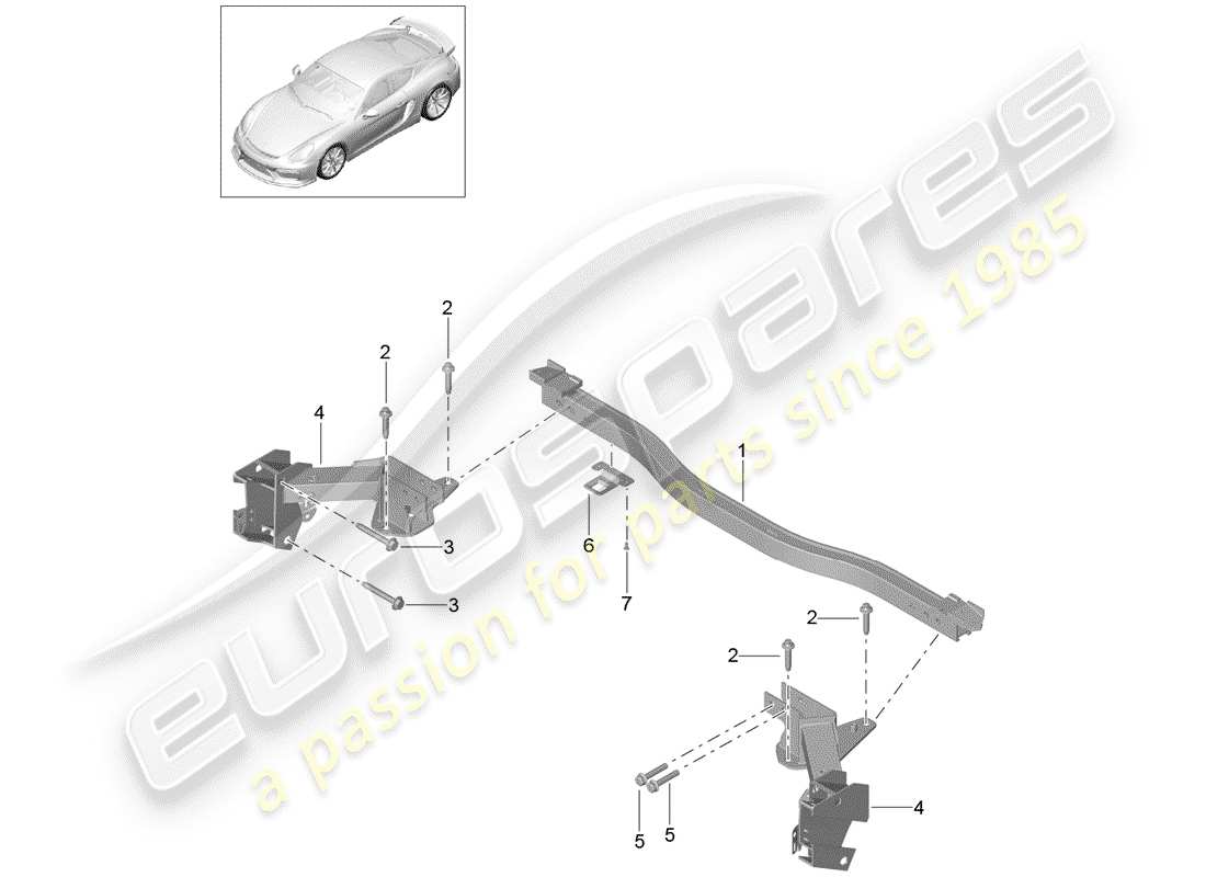 porsche 2016 cross member part diagram