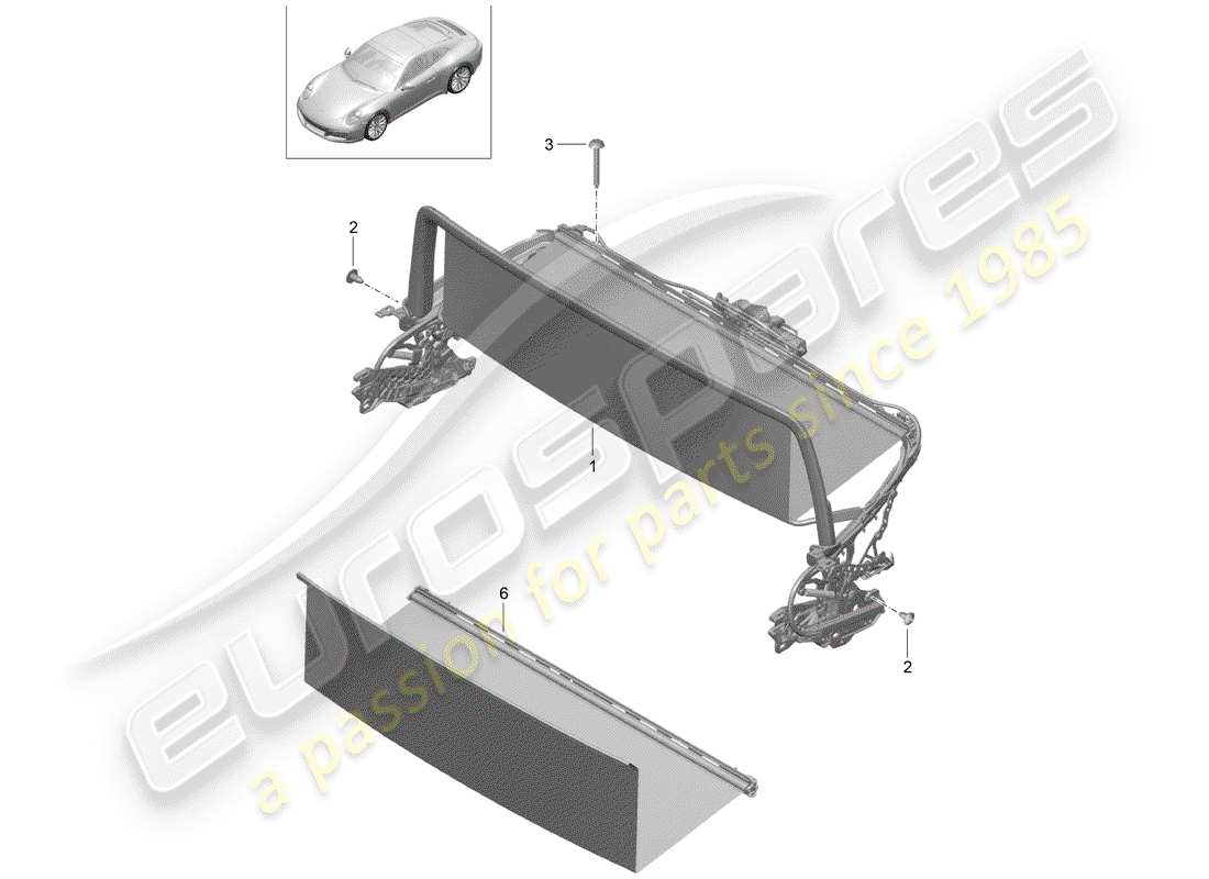 porsche 2020 windscreen part diagram