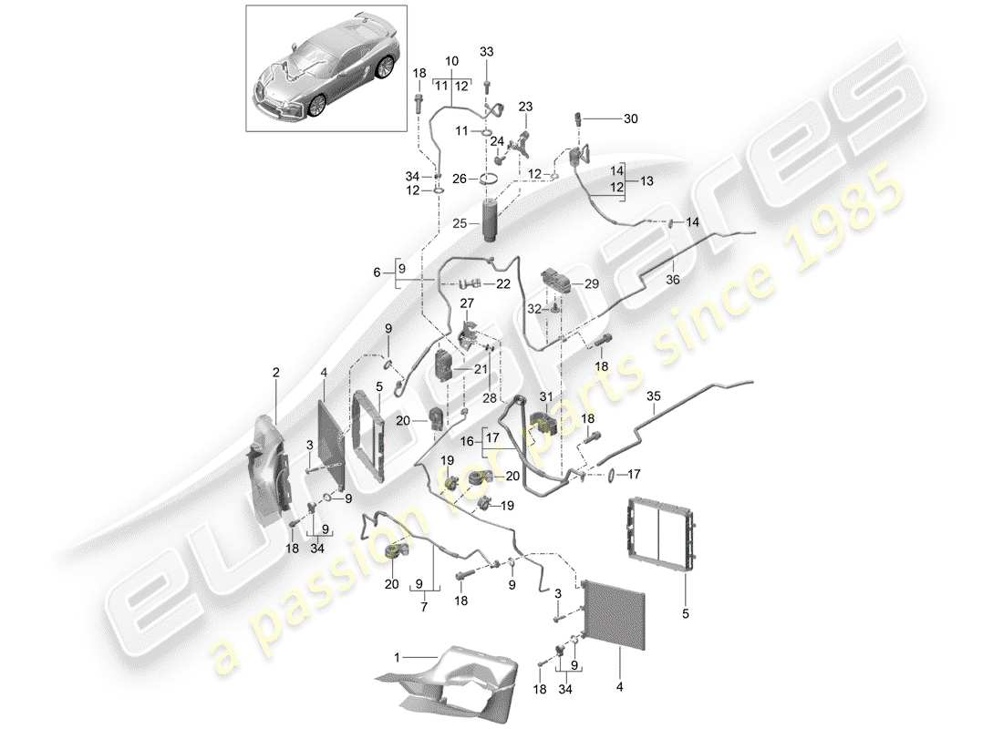 porsche 2016 refrigerant circuit part diagram