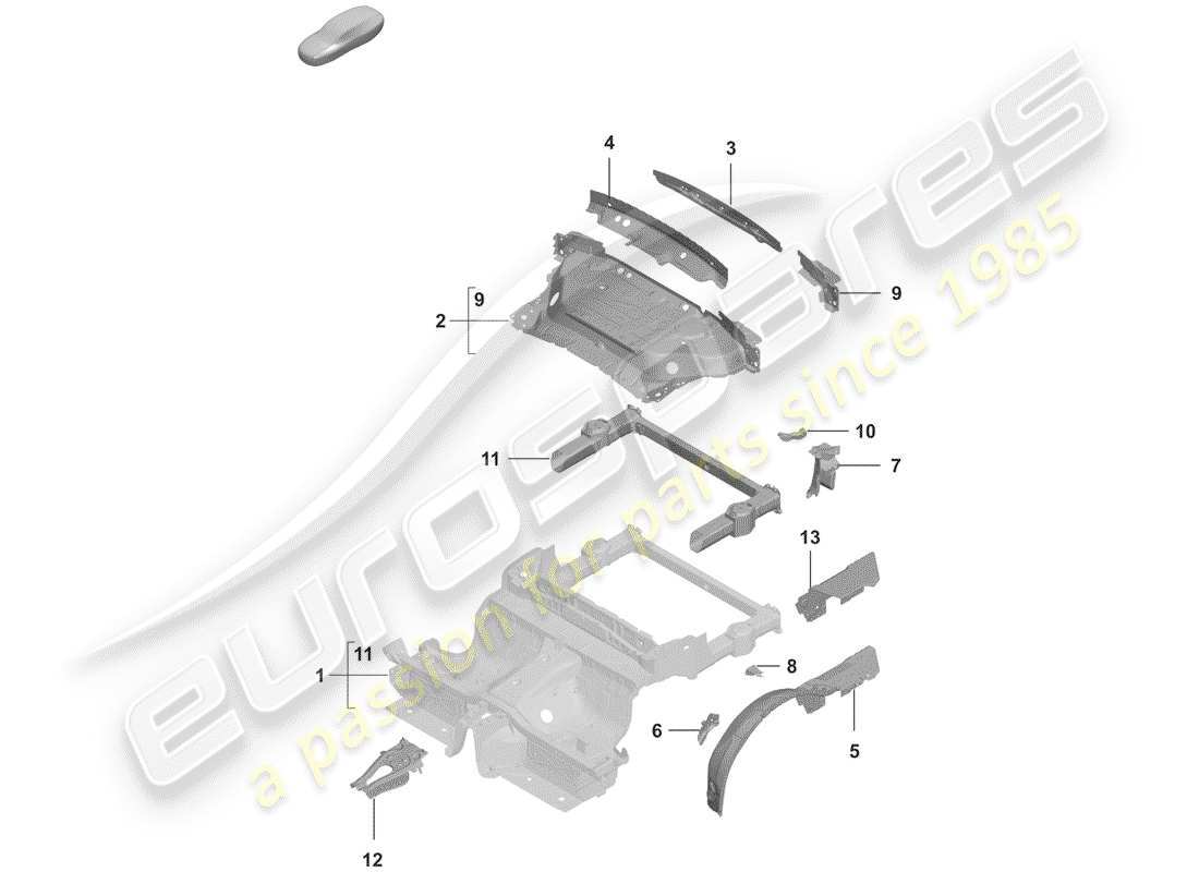 porsche 992 (2020) rear end part diagram