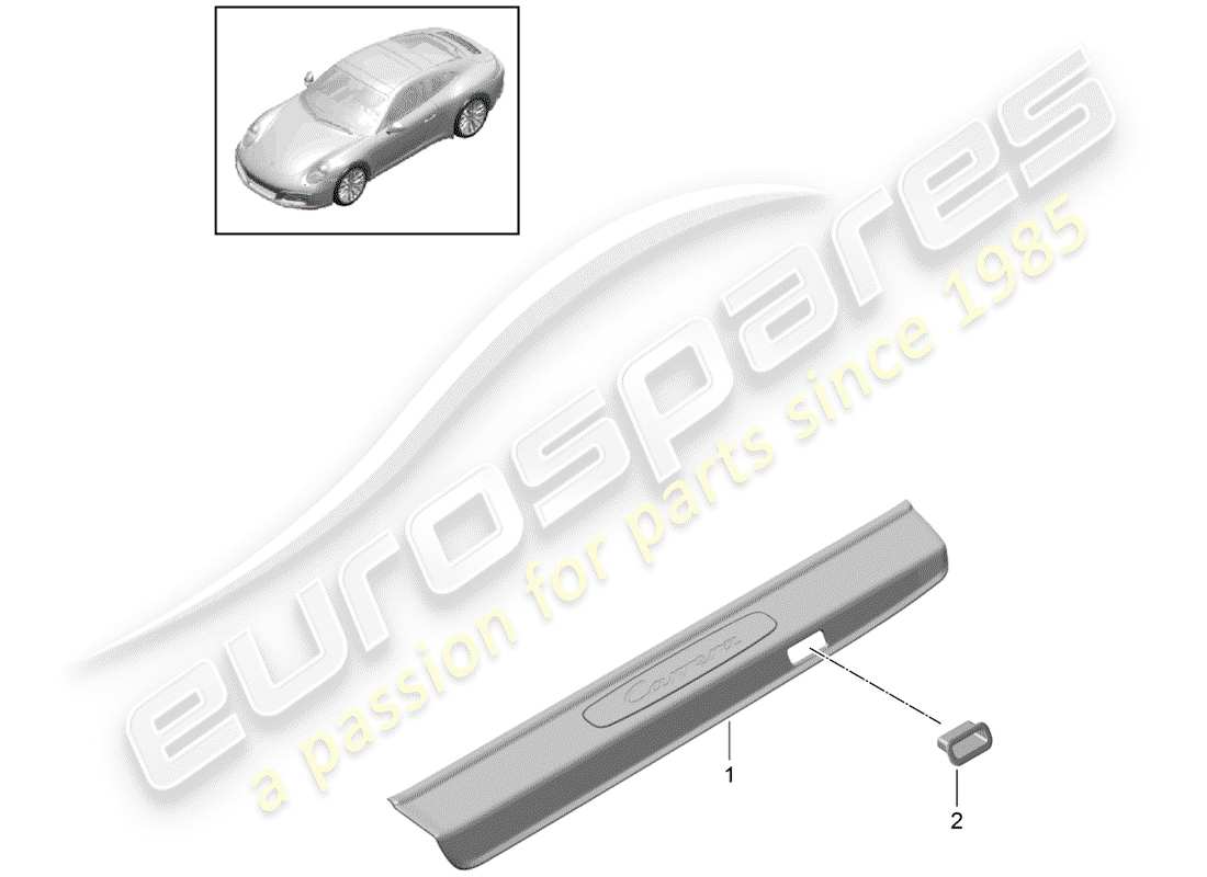 porsche 991 gen. 2 (2019) scuff plate - sill panel part diagram