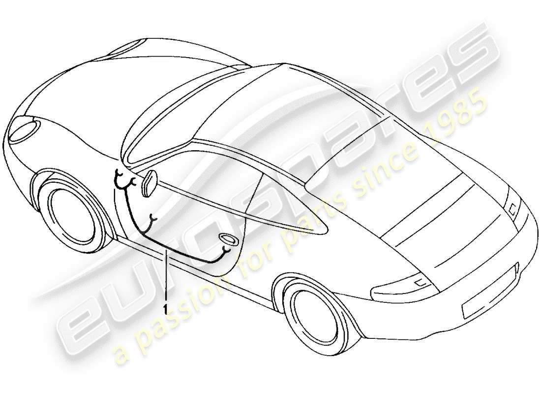 porsche 996 gt3 (2003) wiring harnesses - driver's door - passenger's door part diagram