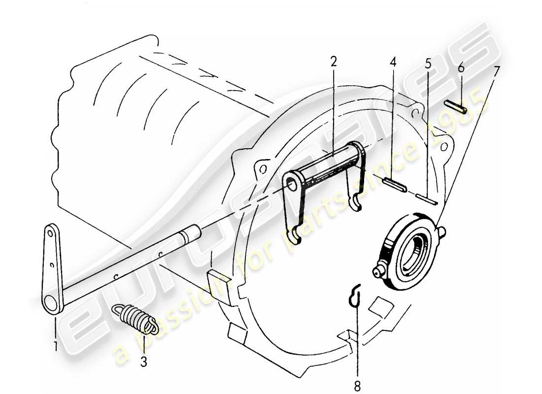 porsche 356/356a (1958) clutch release - g 25 001 >> part diagram