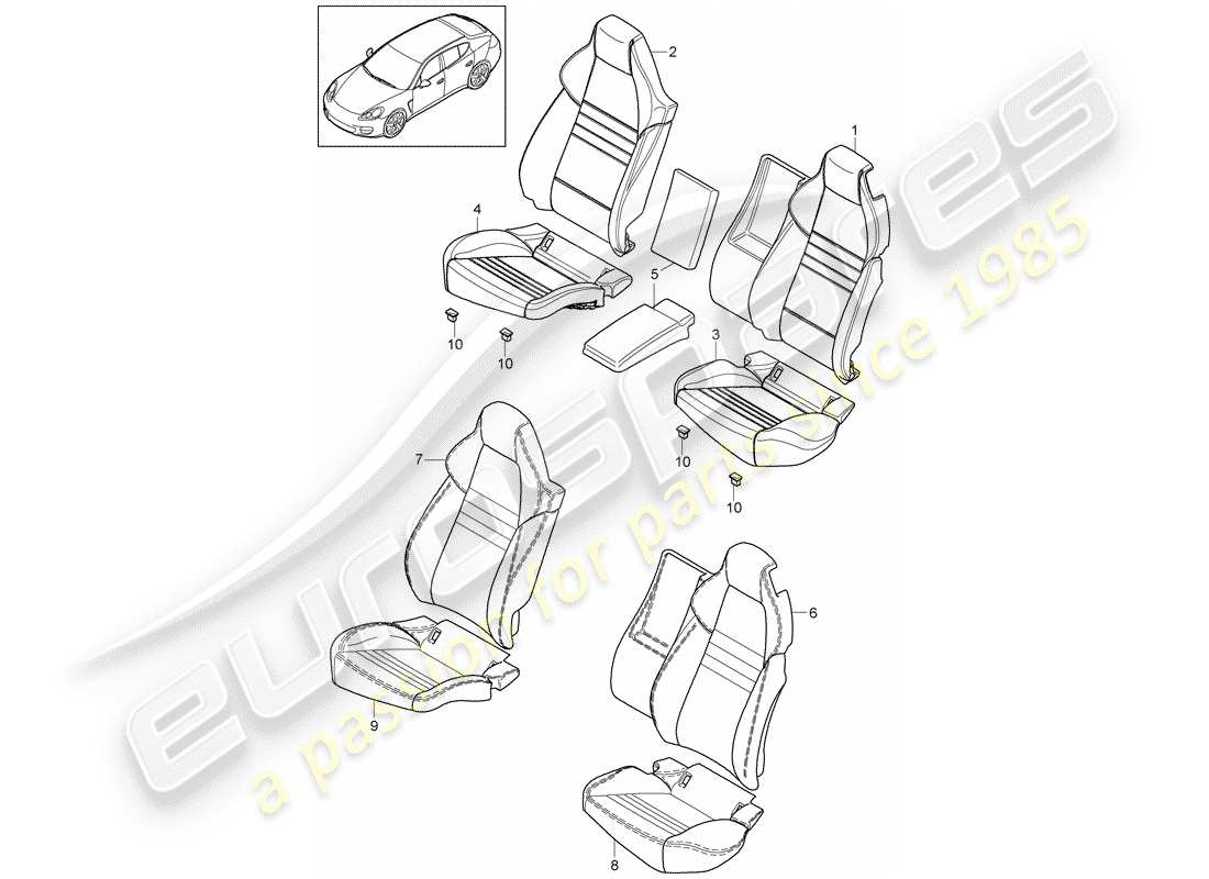 porsche panamera 970 (2016) cover part diagram