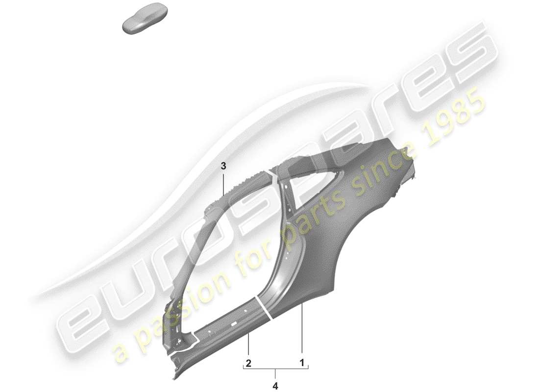 porsche 2020 side panel part diagram