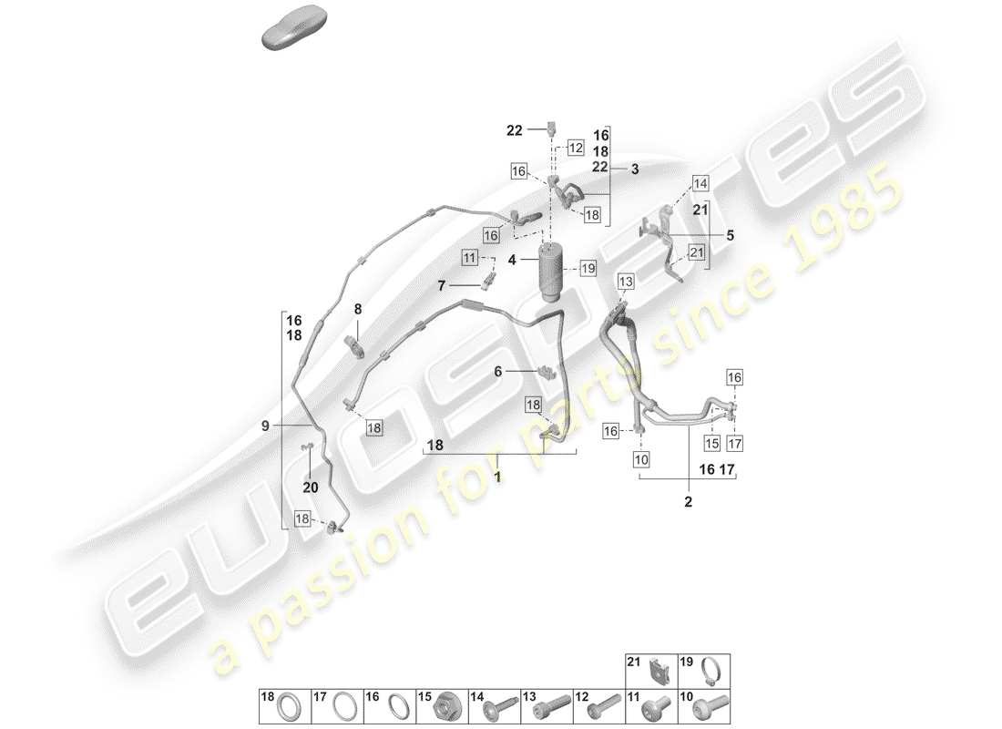 porsche 2019 air conditioner part diagram