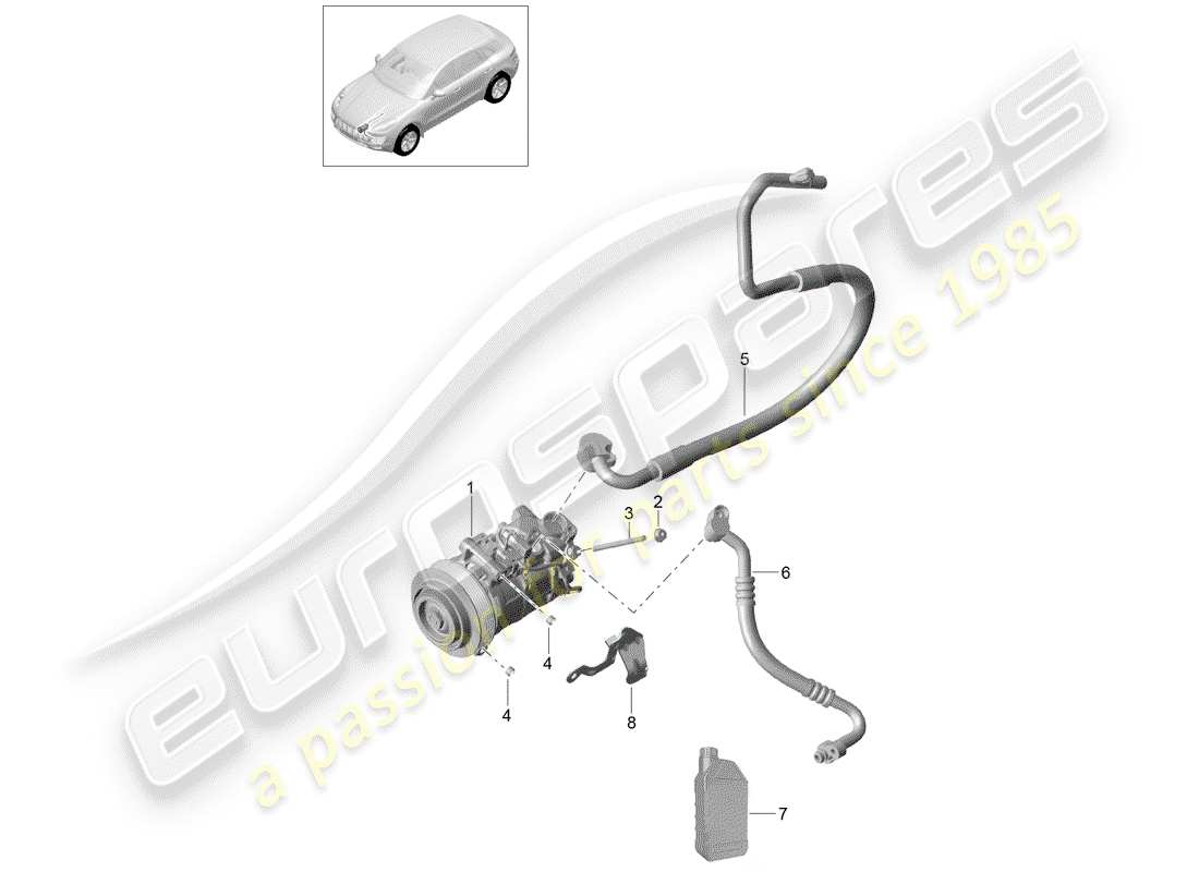 porsche macan (2017) compressor part diagram