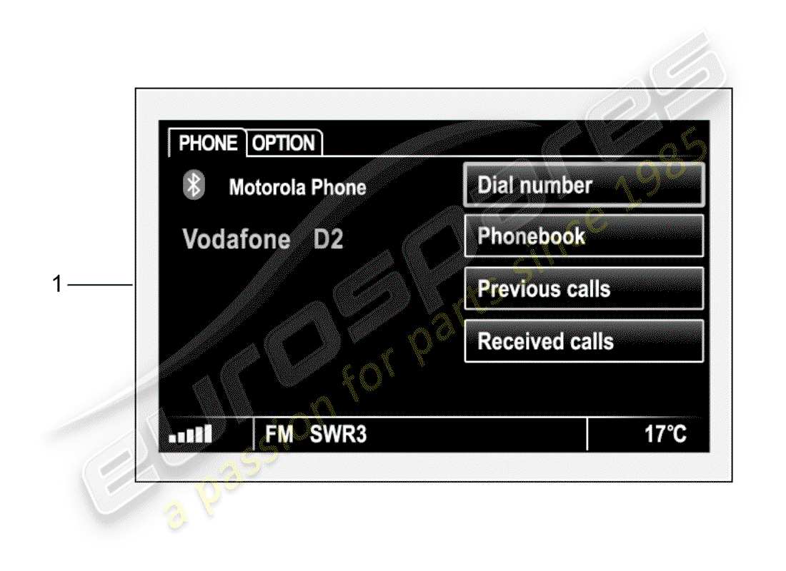 porsche tequipment 98x/99x (2016) retrofit kit for handsfree part diagram