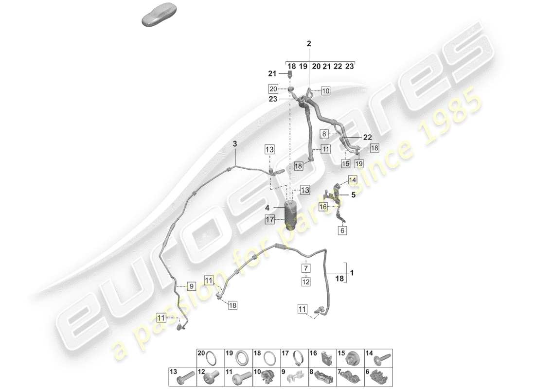 porsche 2019 air conditioner part diagram