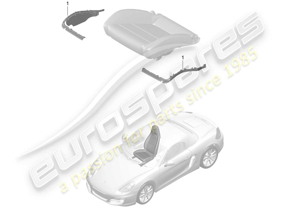 porsche boxster 981 (2012) padding for seat part diagram