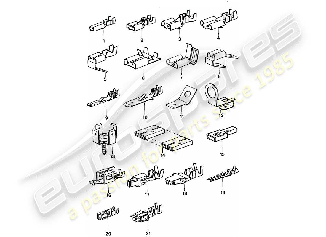 porsche 968 (1994) male blade terminal - push-on connector part diagram