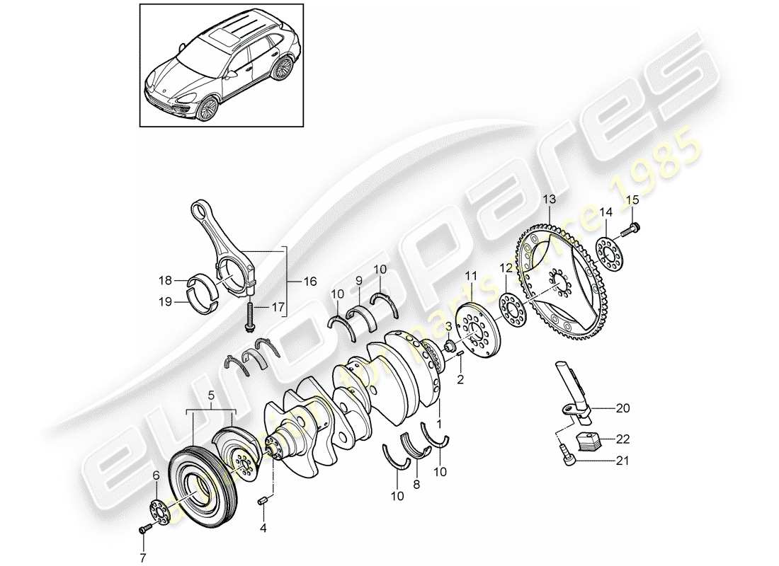 porsche cayenne e2 (2013) crankshaft part diagram