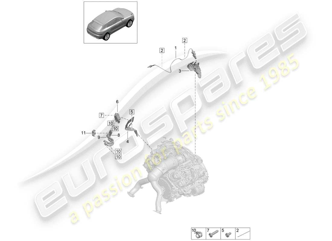 porsche macan (2020) differential pressure sensor part diagram