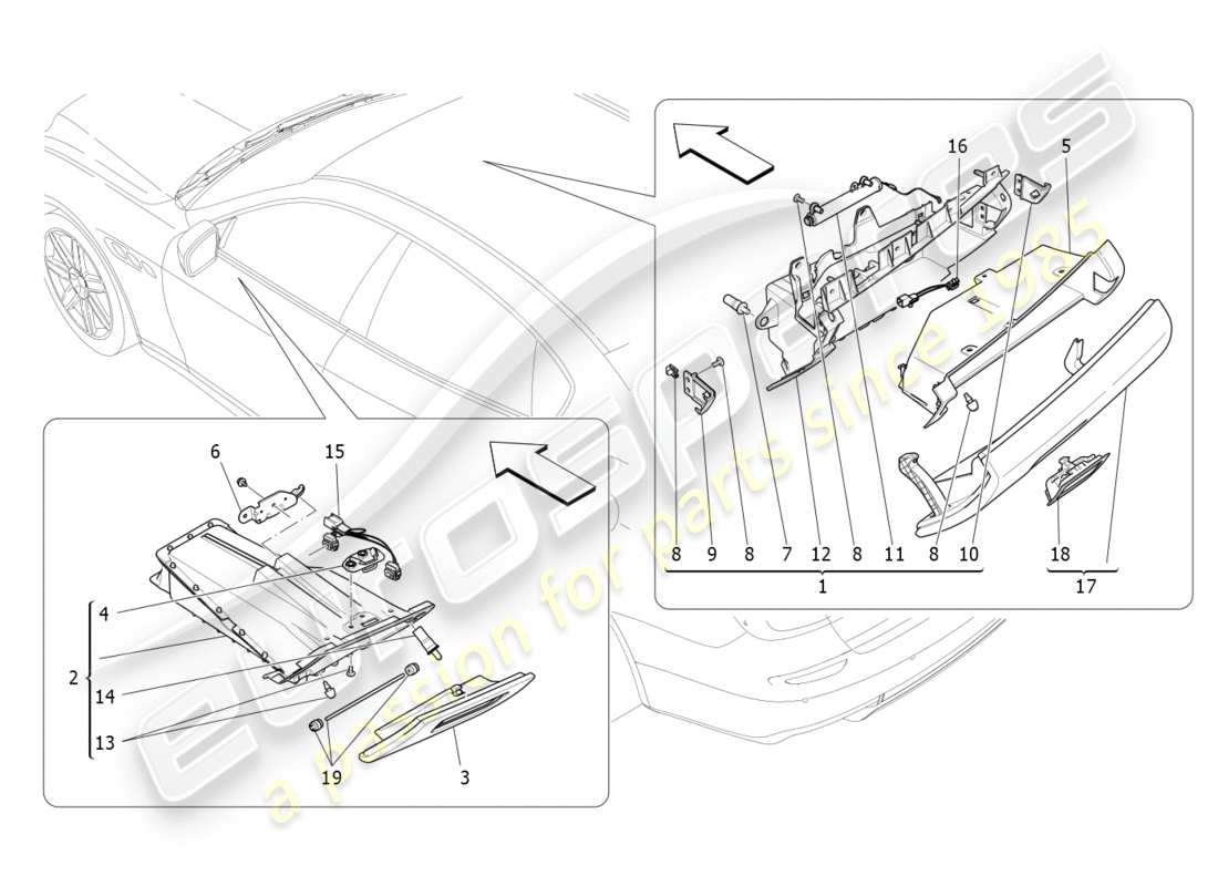 maserati qtp 3.0 tds v6 275hp (2015) glove compartments part diagram