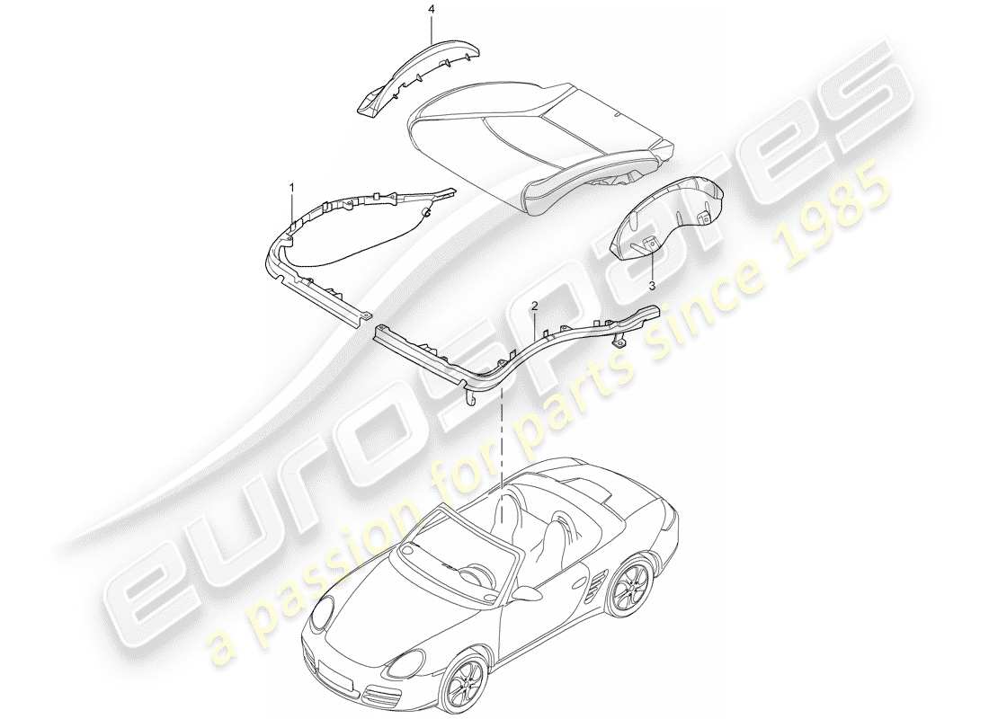 porsche boxster 987 (2006) cushion carrier parts diagram