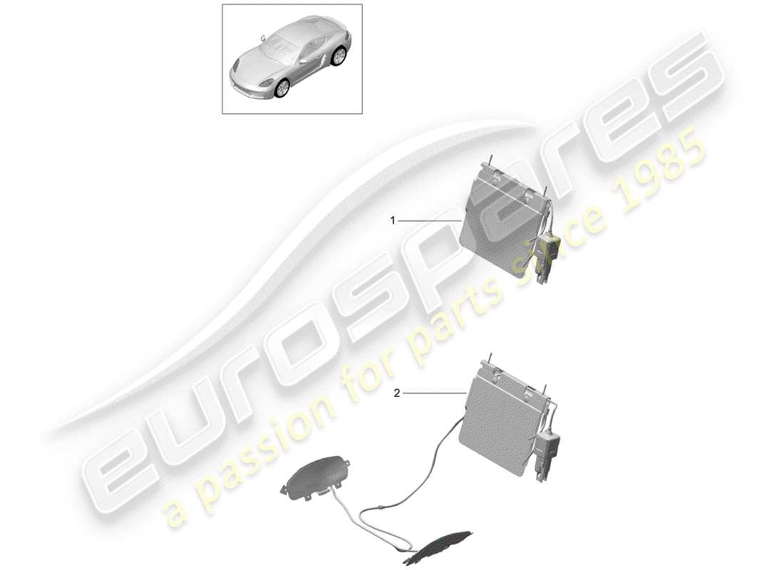 porsche 718 cayman (2017) lumbar support parts diagram
