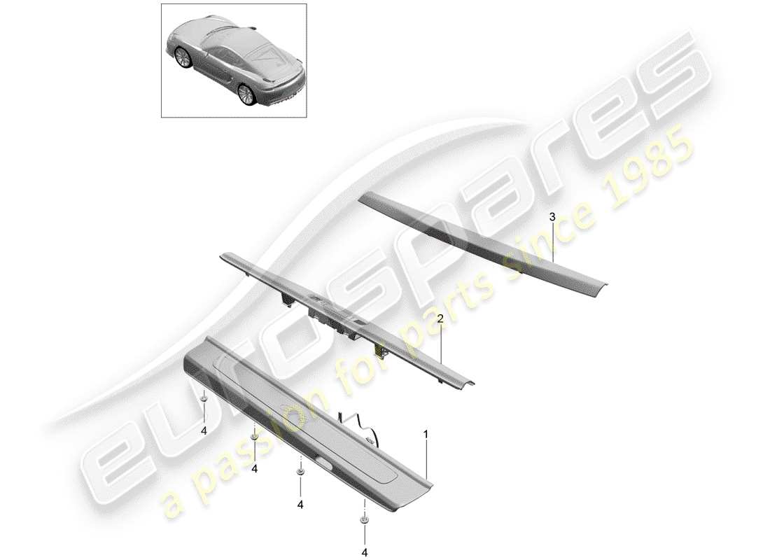 porsche 2016 scuff plate - sill panel part diagram