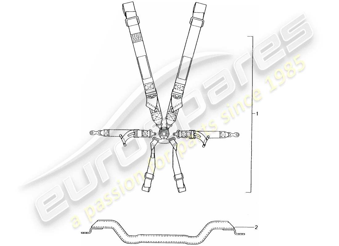 porsche tequipment catalogue (2012) six-point safety belt part diagram