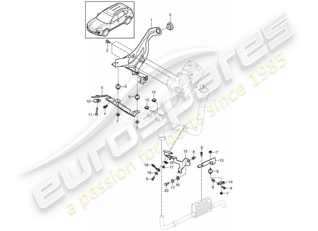 porsche cayenne e2 (2013) bracket part diagram