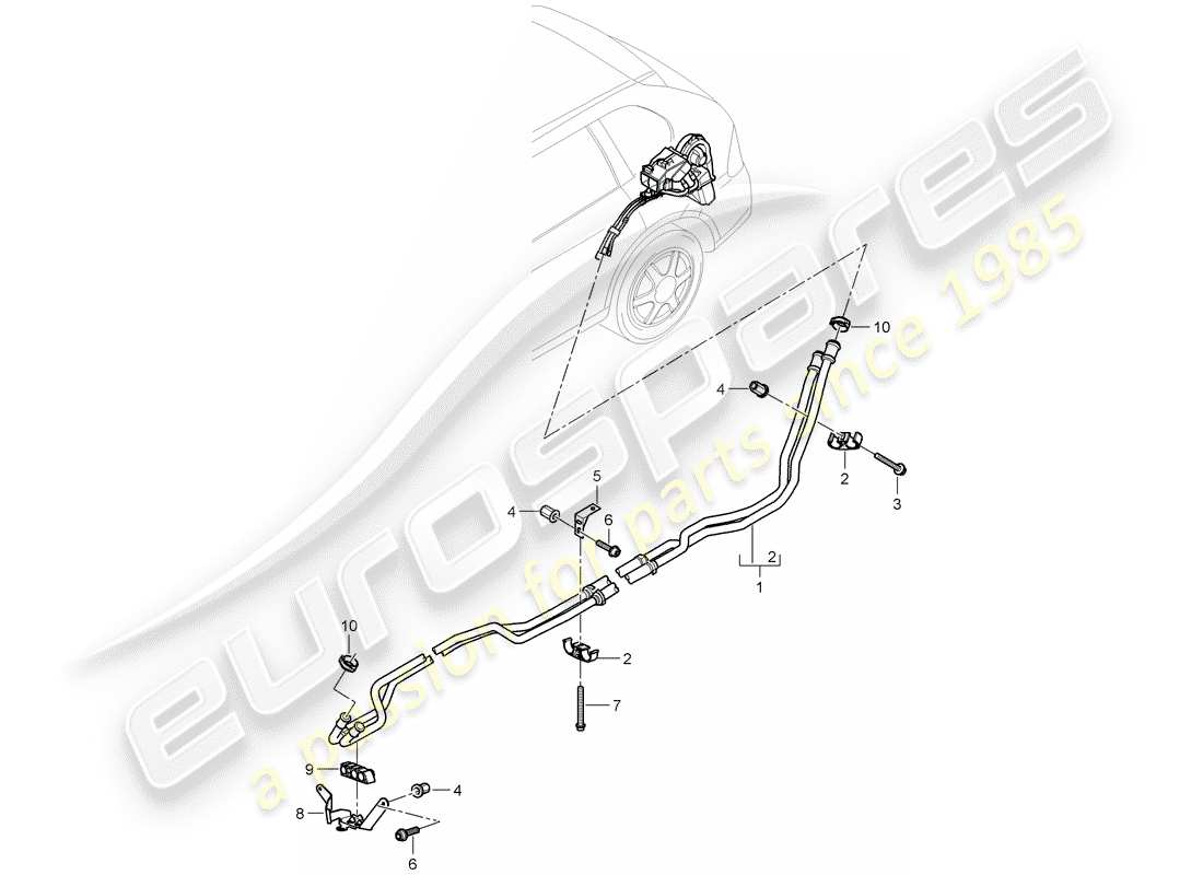 porsche cayenne e2 (2018) hot air duct part diagram