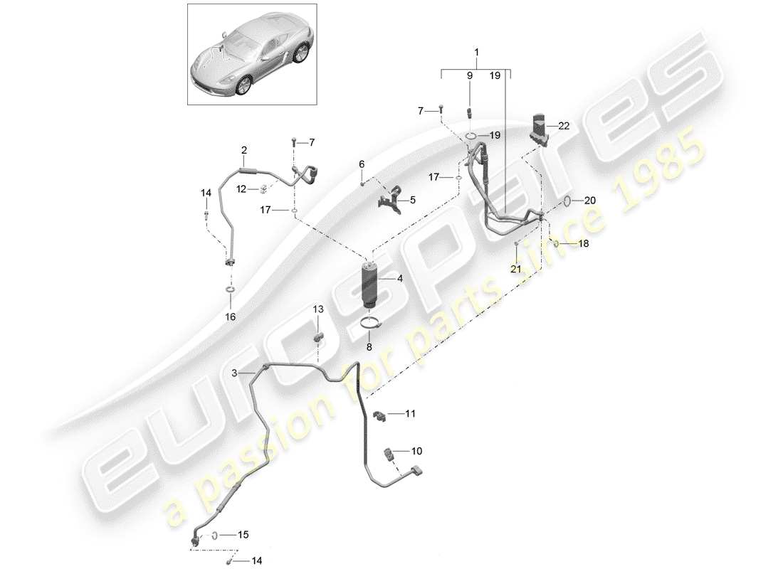 porsche 718 cayman (2018) refrigerant circuit parts diagram