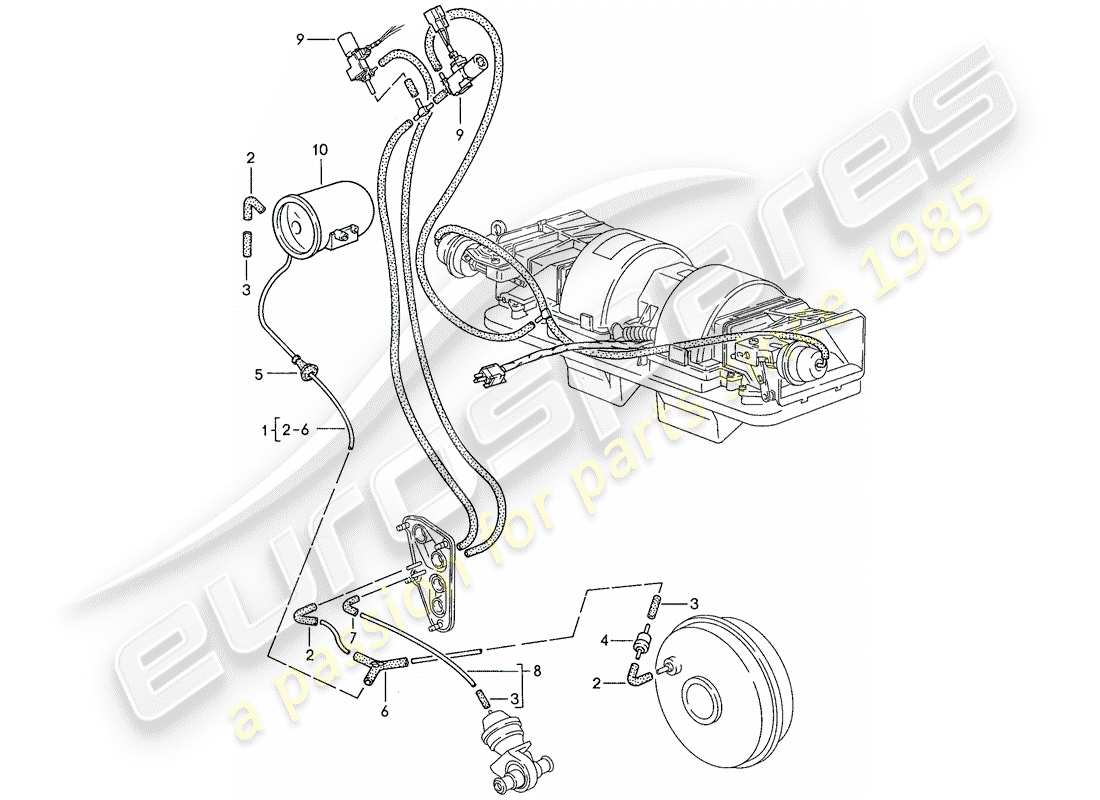 porsche 944 (1989) vacuum control part diagram