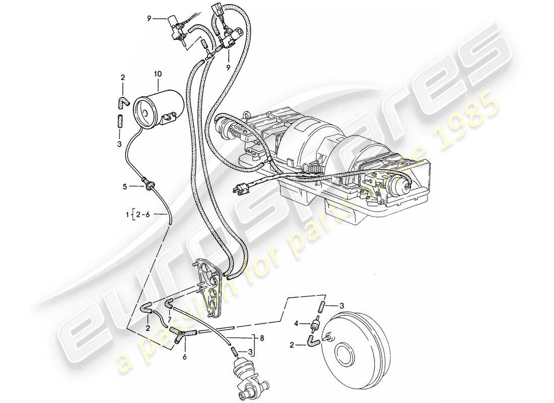 porsche 968 (1994) vacuum control part diagram