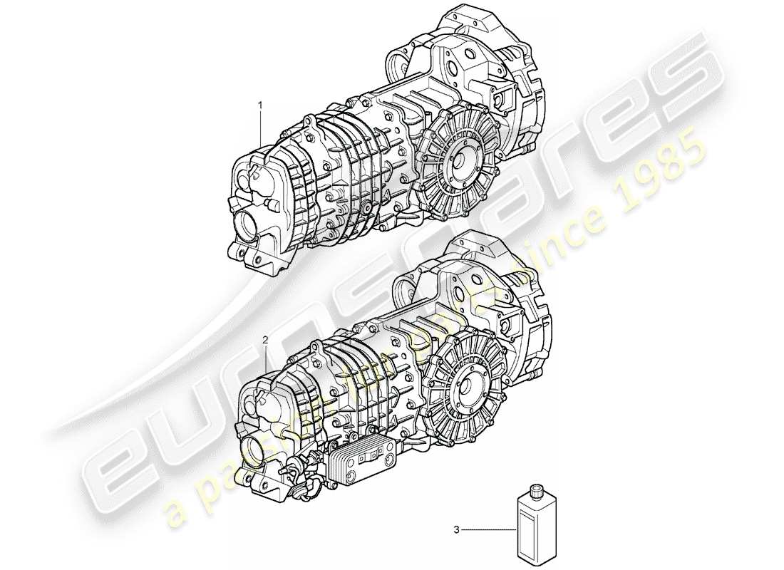 porsche 996 gt3 (2001) gearbox - ready for installation part diagram