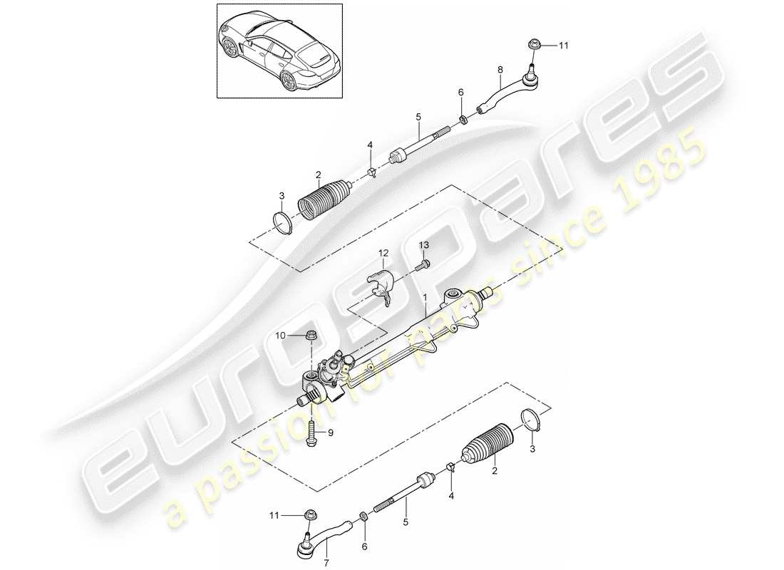 porsche panamera 970 (2016) power steering part diagram