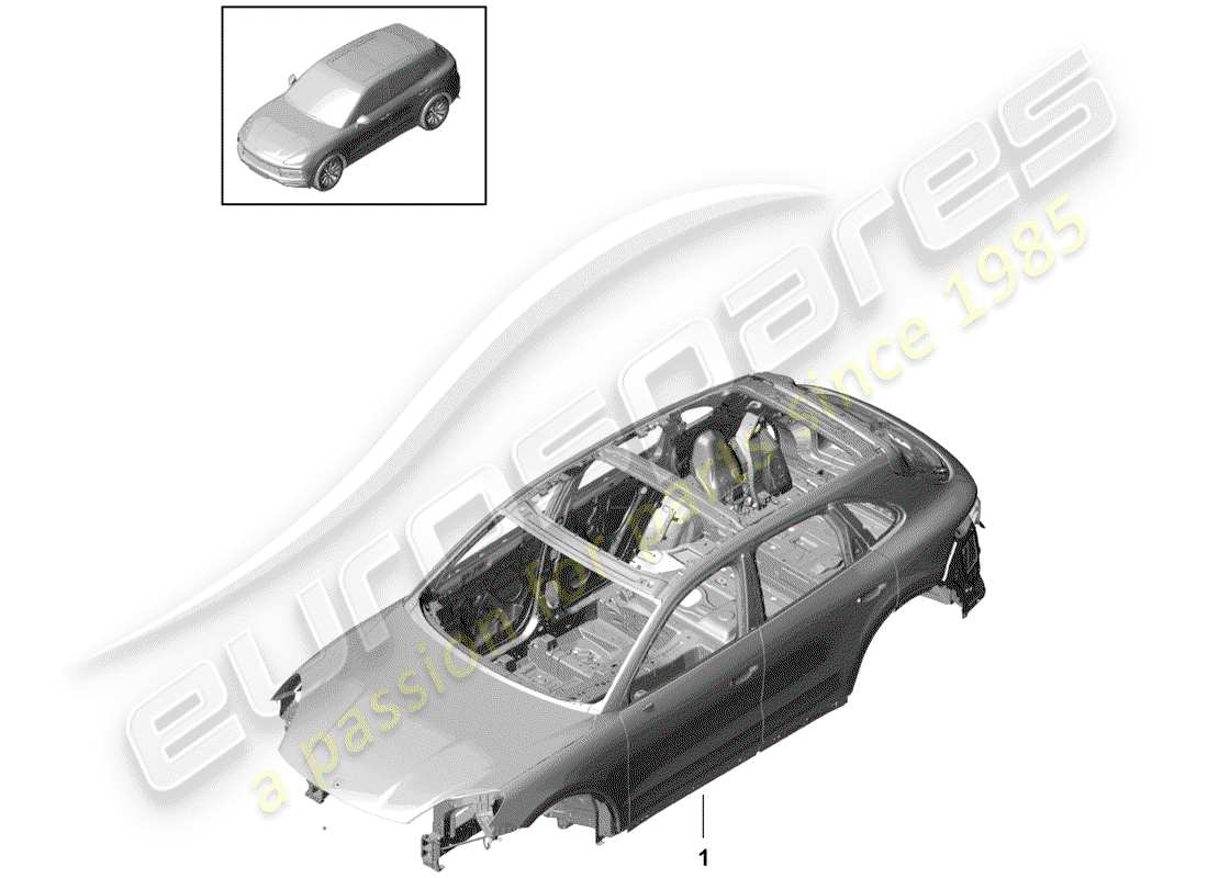 porsche cayenne e3 (2019) car body part diagram