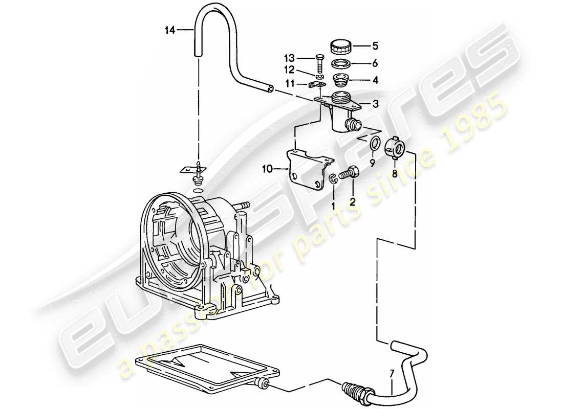 porsche 944 (1984) oil inlet - automatic transmission parts diagram