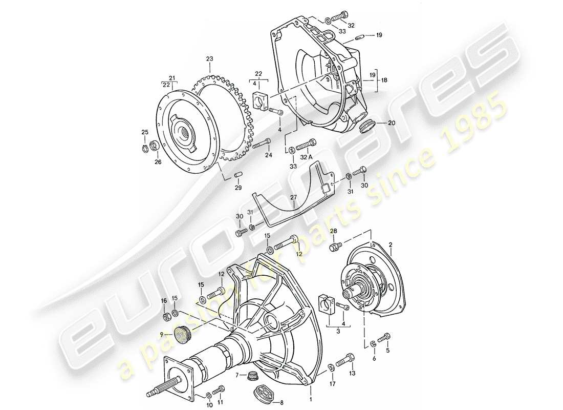 porsche 944 (1989) central tube - for - automatic transmission - d >> - mj 1989 part diagram