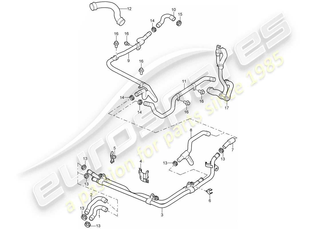 porsche 997 (2005) lines part diagram