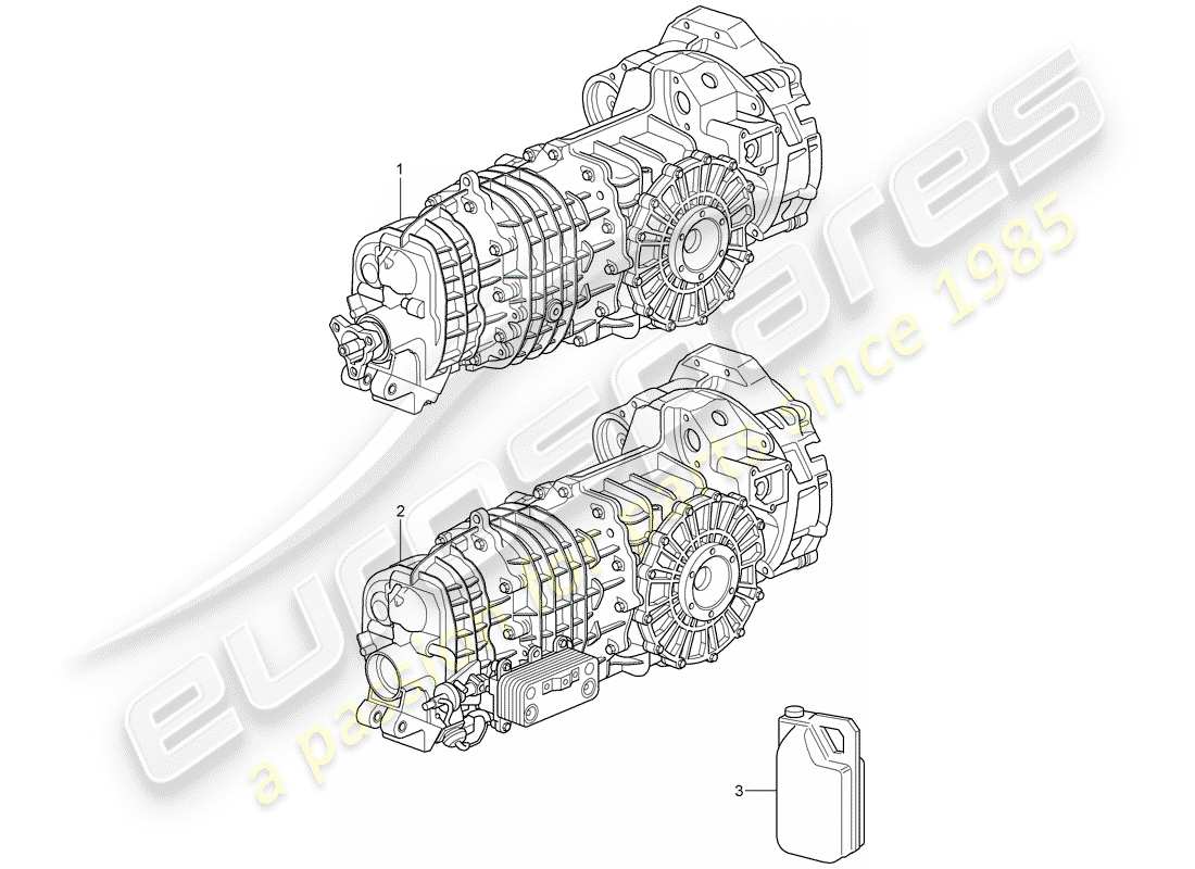 porsche 997 t/gt2 (2009) replacement transmission parts diagram