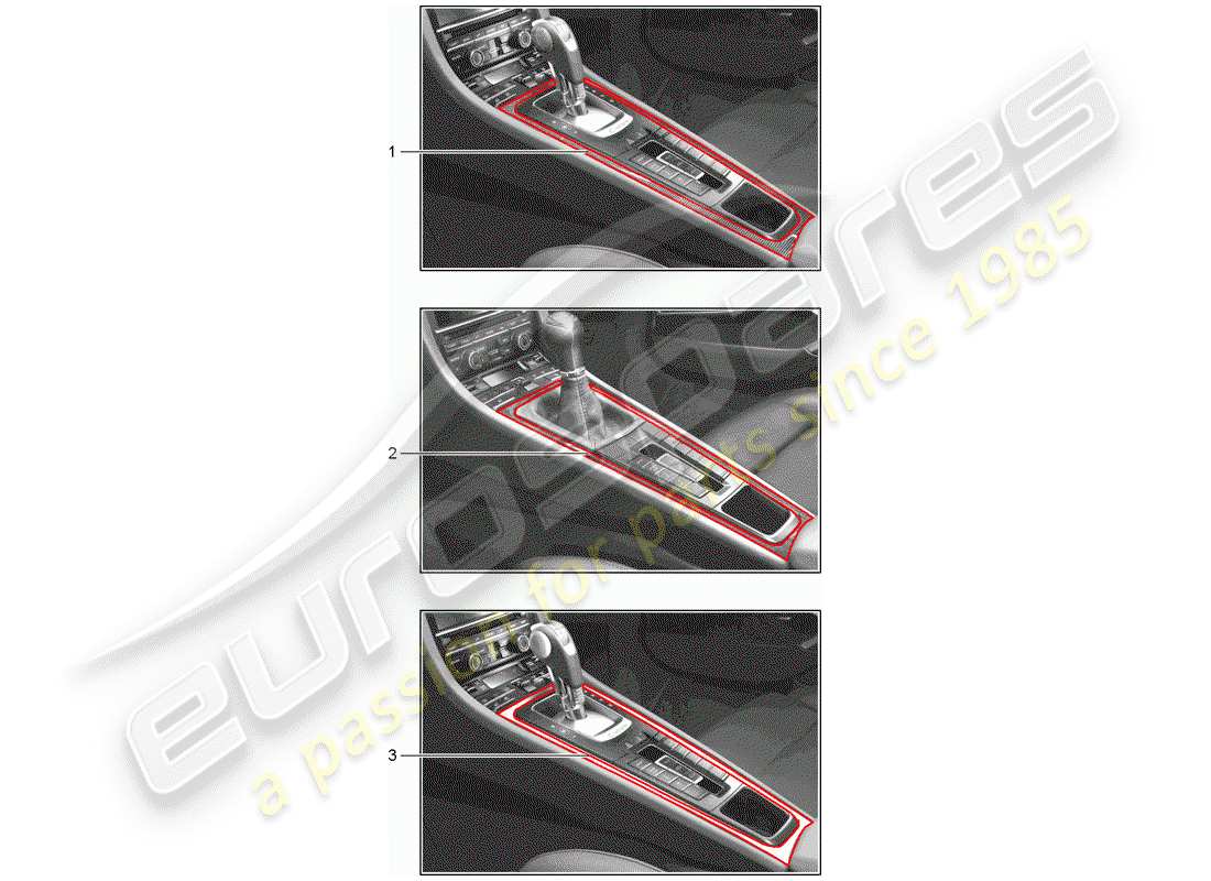 porsche tequipment 98x/99x (2012) trim parts diagram