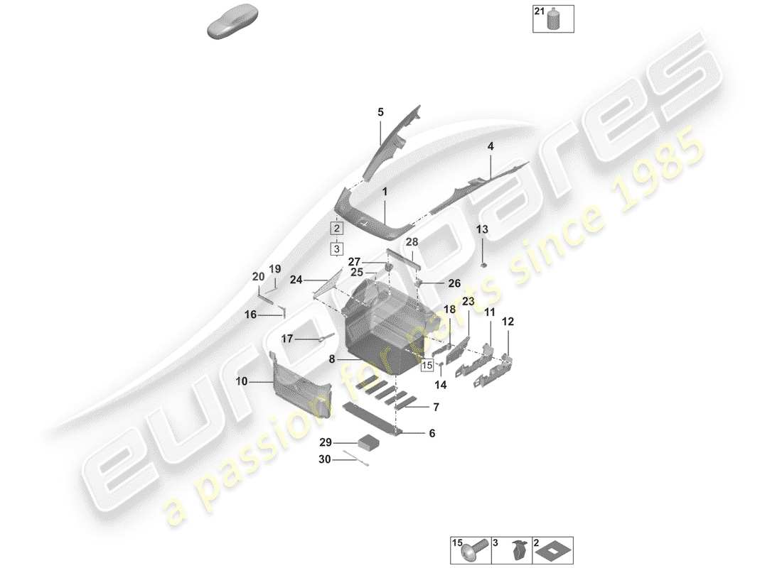 porsche 2020 boot lining parts diagram