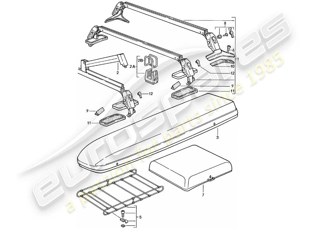 porsche 924 (1980) roof transport system - - i - - until - 75 kg - d - mj 1981>> - mj 1982 part diagram