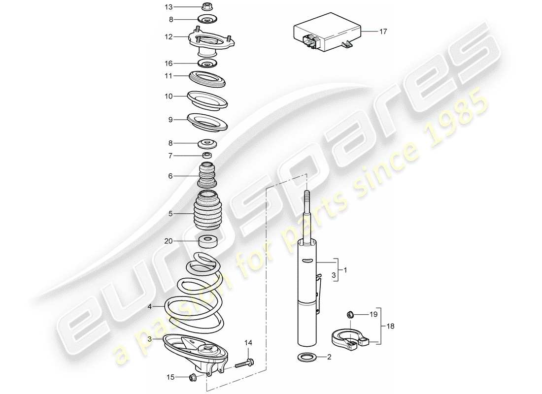 porsche 997 (2005) suspension part diagram