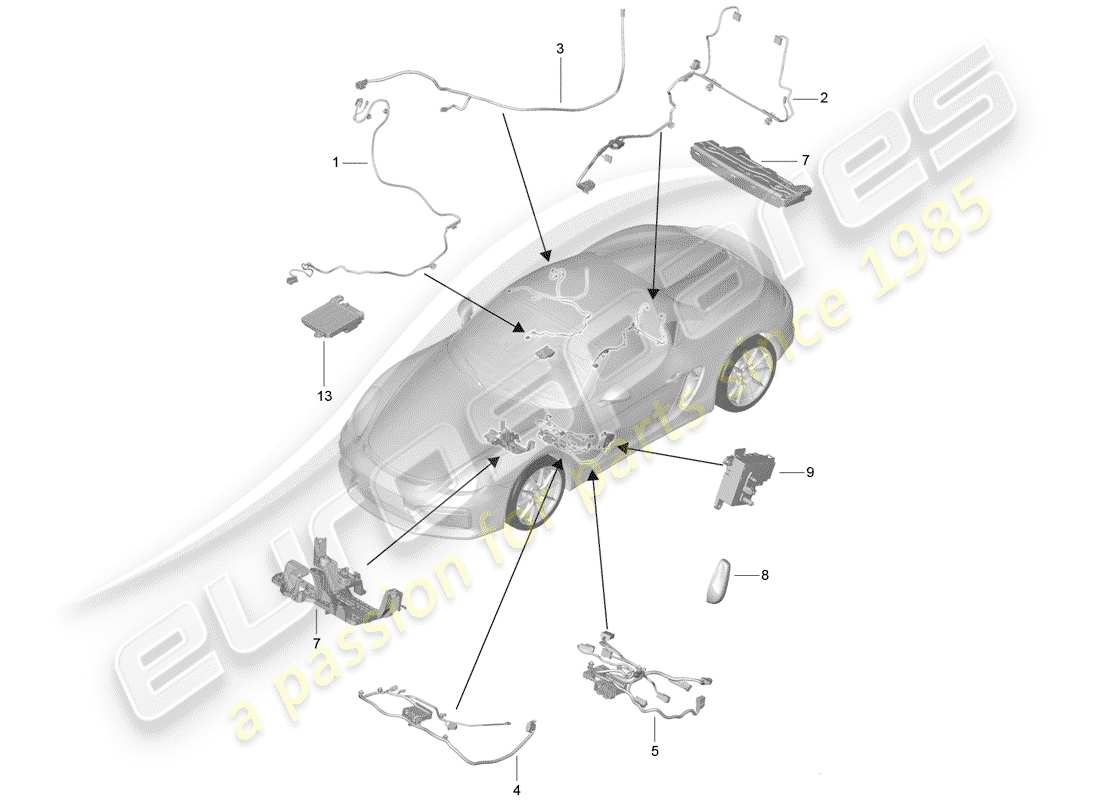 porsche 2016 wiring harnesses parts diagram