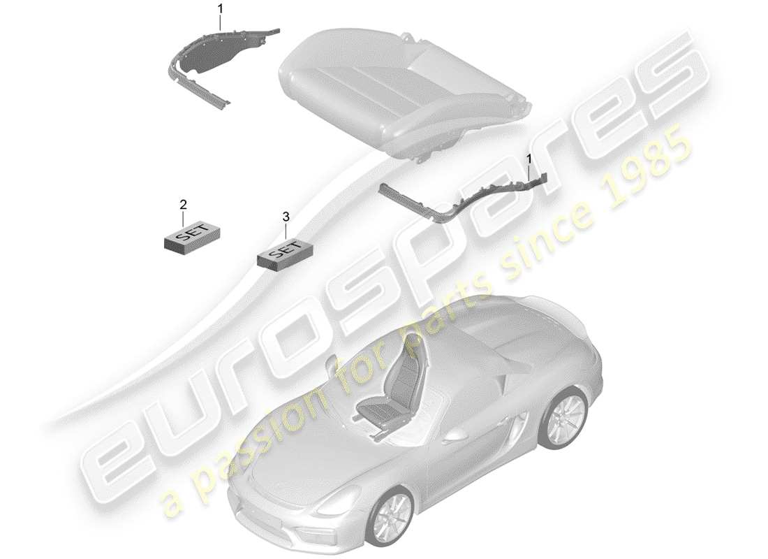 porsche 2016 padding for seat part diagram