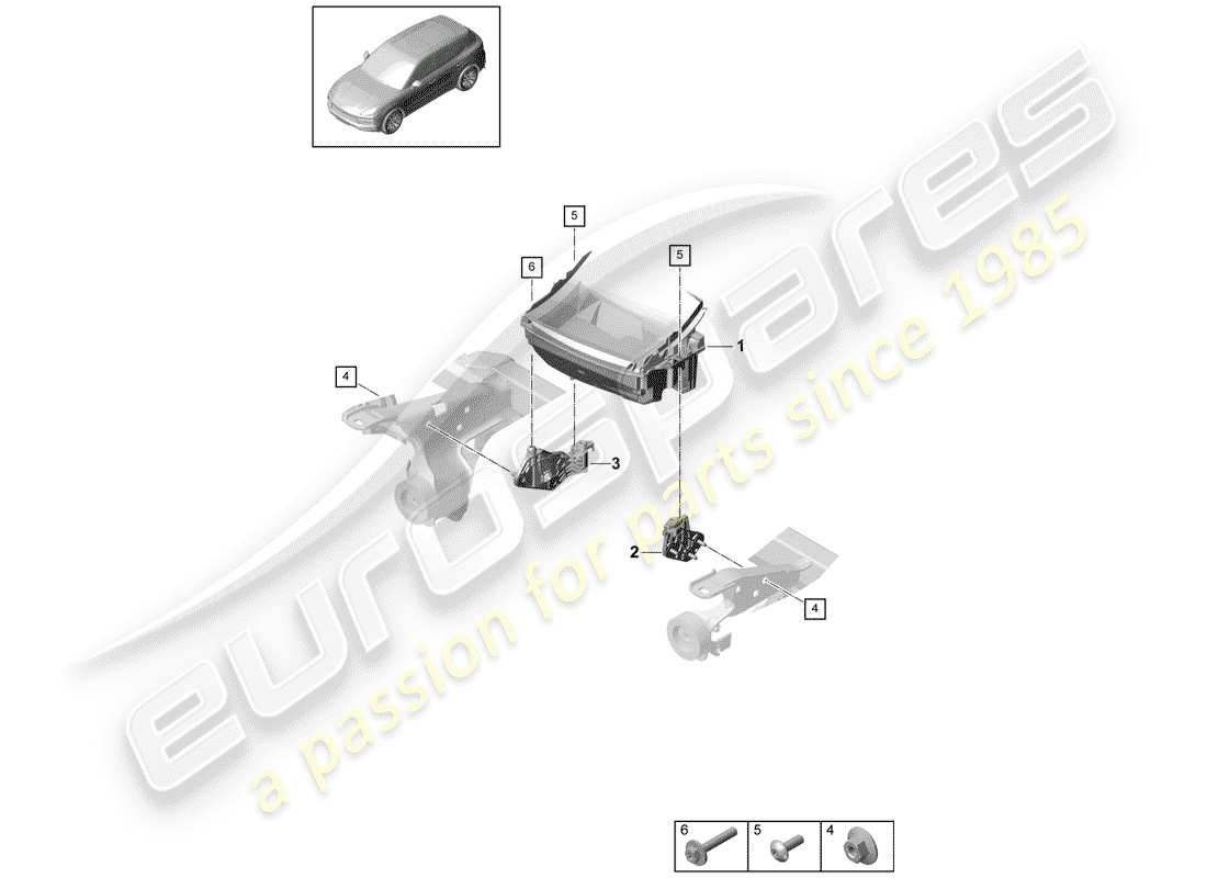 porsche cayenne e3 (2018) head-up display part diagram