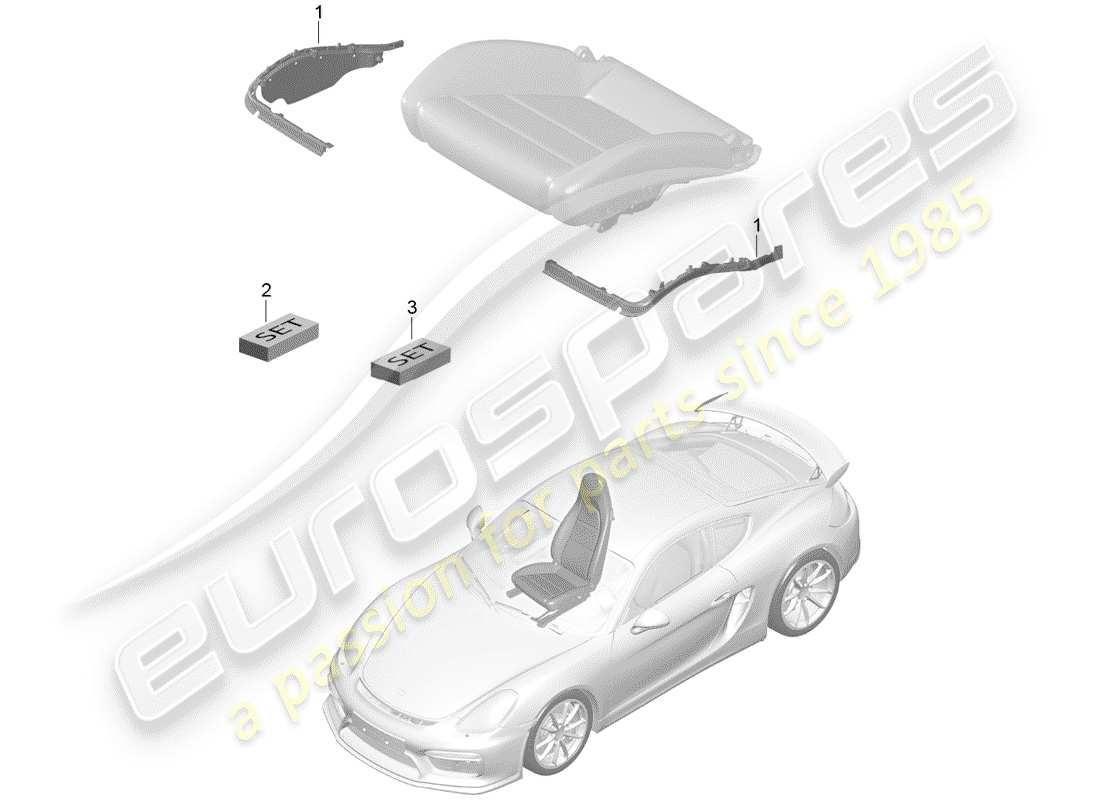 porsche 2016 padding for seat part diagram