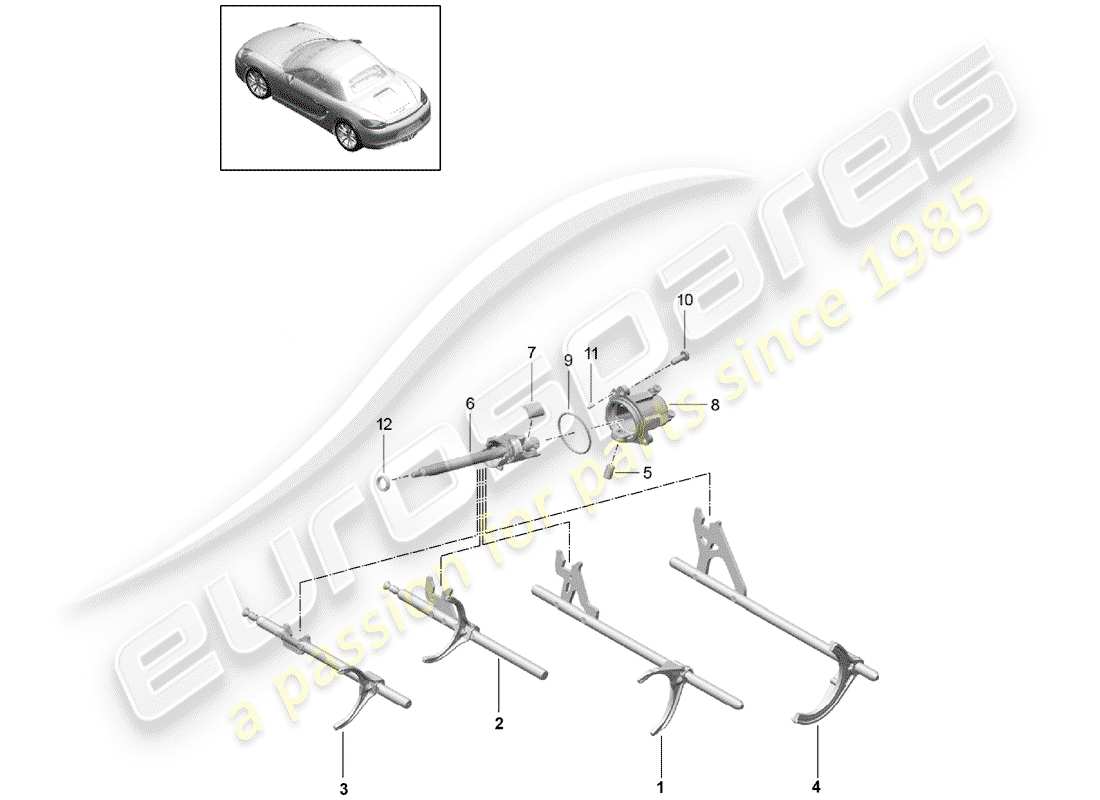 porsche boxster 981 (2013) manual gearbox parts diagram