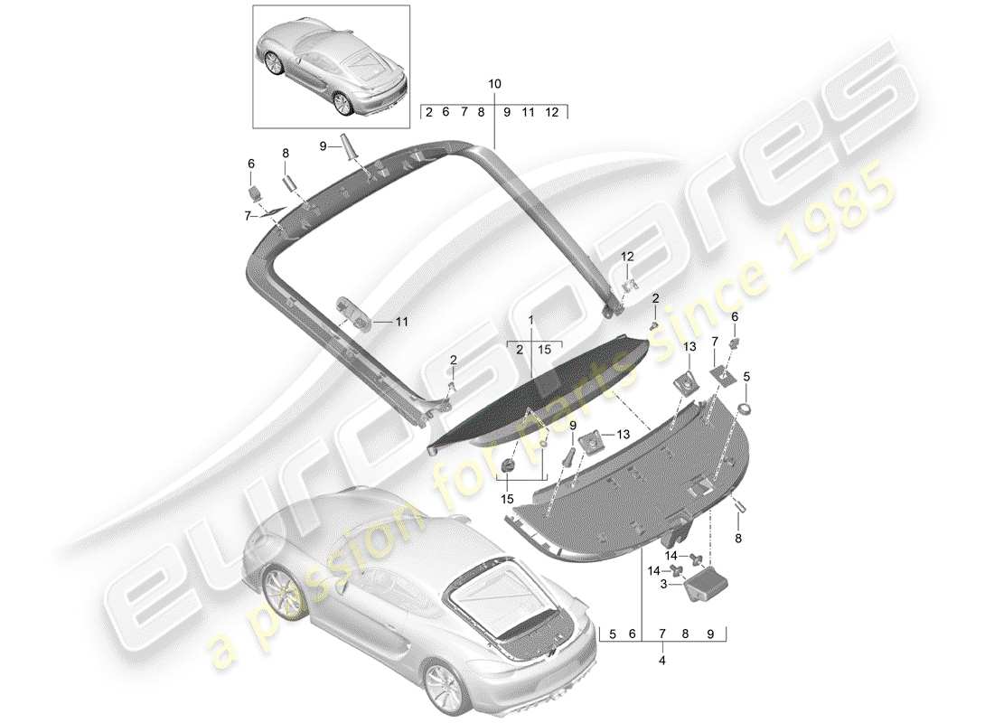 porsche 2016 lining part diagram