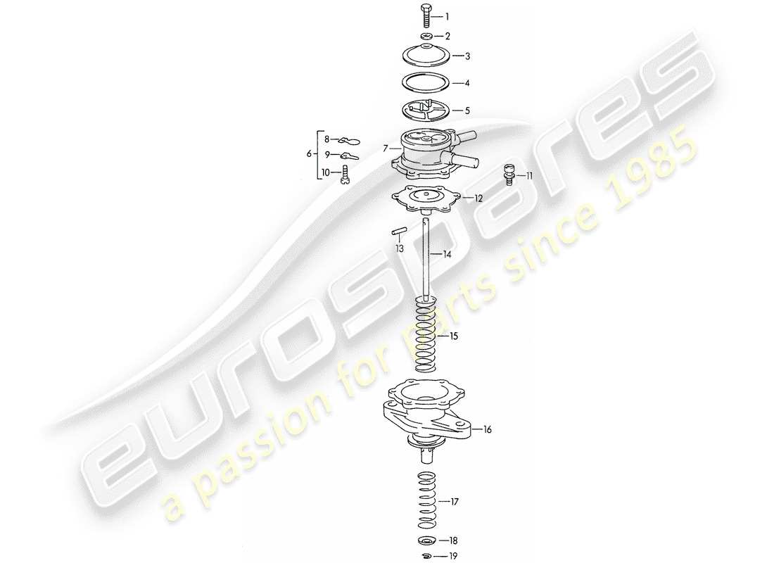 porsche 356b/356c (1960) single parts - for - fuel pump part diagram