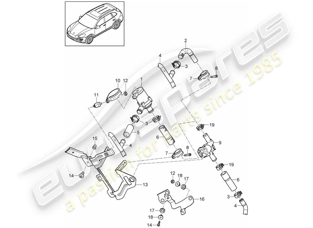 porsche cayenne e2 (2013) heater part diagram